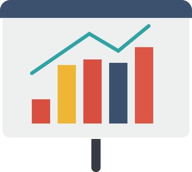 negocio presentación gráfico con bar y línea grafico ilustración vector