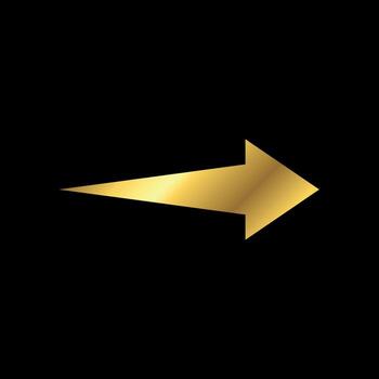 Right Sharp Gold Color Arrow Icon Template vector