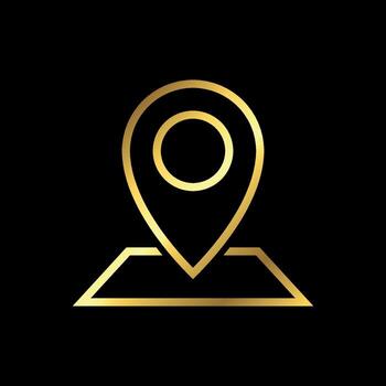 Minimalist Line Paper Gold Map Point Location, Pin Locator Icon Template vector