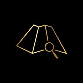 Minimalist Paper Map Point Search Location Icon Template vector