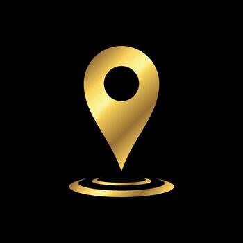 Modern Simple Modern Gold Map Point Location, Pin Locator Icon Template vector