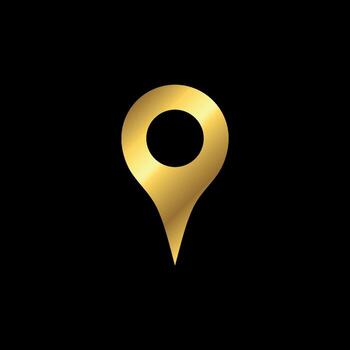 Modern Minimalist Gold Map Point Location, Pin Locator Icon Template vector