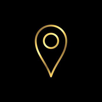 Minimalist Line Gold Map Point Location, Pin Locator Icon Template vector