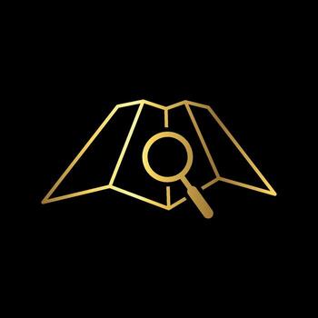 Simple Line Paper Map Point Search Location Icon Template vector