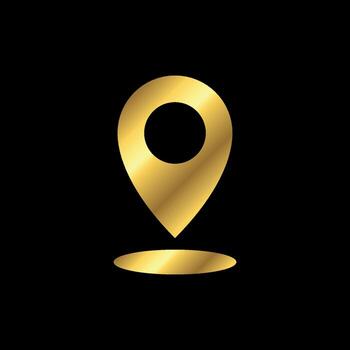 Simple Gold Map Point Location, Pin Locator Icon Template vector