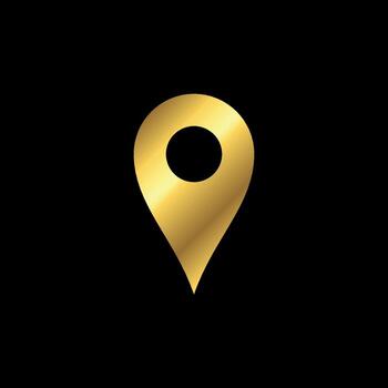 Minimalist Gold Map Point Location, Pin Locator Icon Template vector