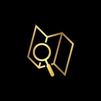 Simple Trendy Paper Map Point Search Location Icon Template vector