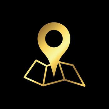 Elegant Modern Gold Map Point Location, Pin Locator Icon Template vector