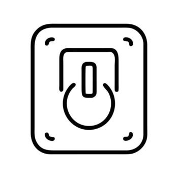 un cuadrado icono con redondeado rincones muestra un centralizado poder símbolo con transparente antecedentes vector