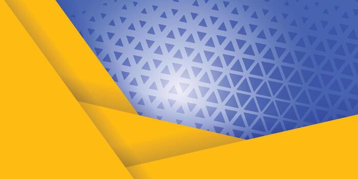 A blue and yellow background with a triangle pattern vector