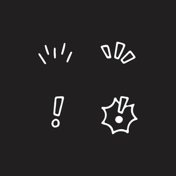 A set of four different icons that are drawn in a simple style vector