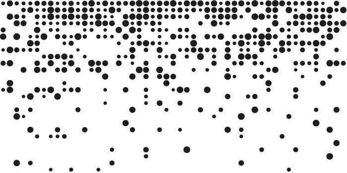 desintegración punto circulo grano ruido, desvanecerse trama de semitonos efecto, dispersar punto trabajar, disperso antecedentes mosaico píxel red. vector