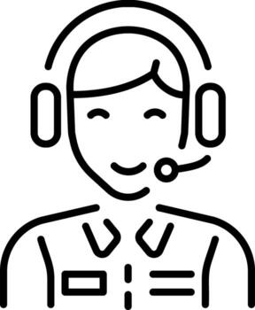 A linear style icon representing customer support vector
