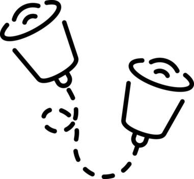 An outline style icon depicting string phone vector