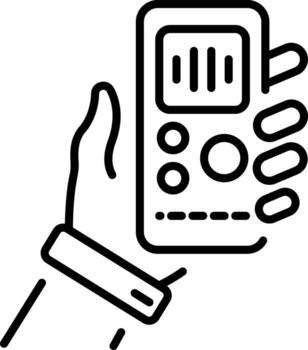 A line style icon showing voice recorder vector