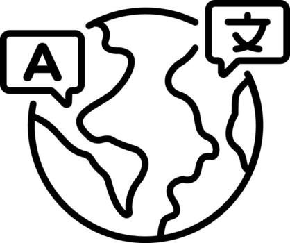 A line style icon showing language exchange vector
