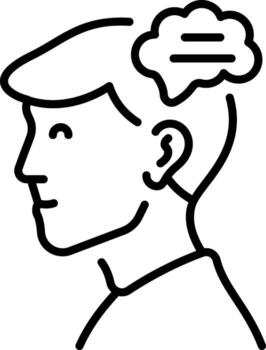 A linear style icon representing self talk vector