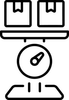 A linear style icon representing parcel scale vector
