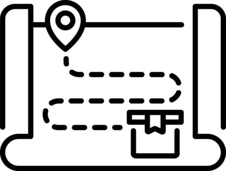 A linear style icon representing location map vector