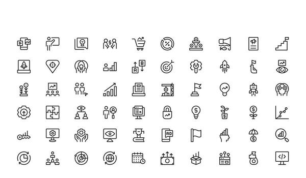 Growth Hack Line Icon Collection Flat Growth Hack Icons Collection Minimal Linear Design Illustrations for Startup Acceleration, Business Development, Marketing Strategy, vector