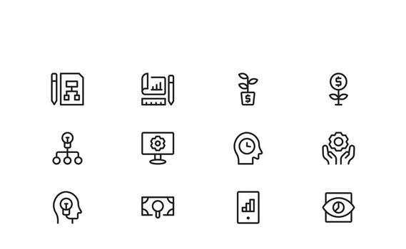 Growth Hack Line Icon Modern Outline Linear Style Icons for Business Development, Startup Growth, Marketing Strategy, and Innovation Solutions vector