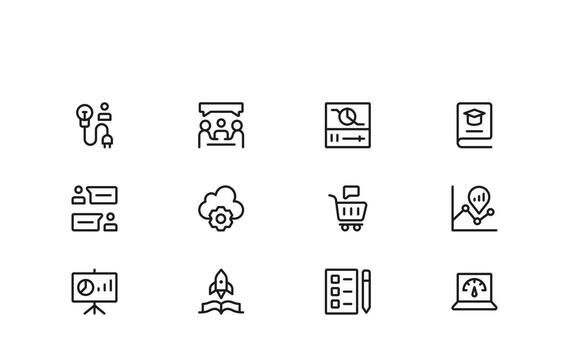 Growth Hack Line Icon Modern Outline Linear Style Icons for Business Development, Startup Growth, Marketing Strategy, and Innovation Solutions and Strategy Symbols vector