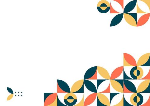 a colorful geometric leaf pattern with a white background vector