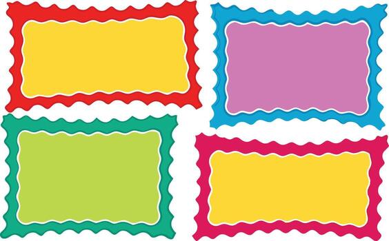 Four colorful frames with different shapes vector
