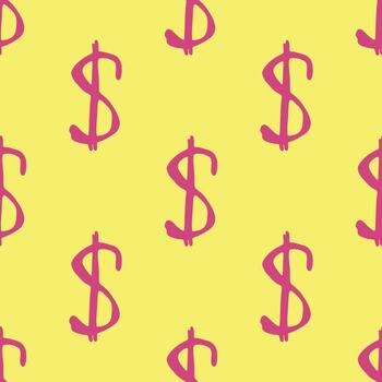 sin costura modelo con dólar moneda símbolo para decorativo imprimir, envase papel, saludo tarjetas, fondo de pantalla y tela sencillo bosquejo vector