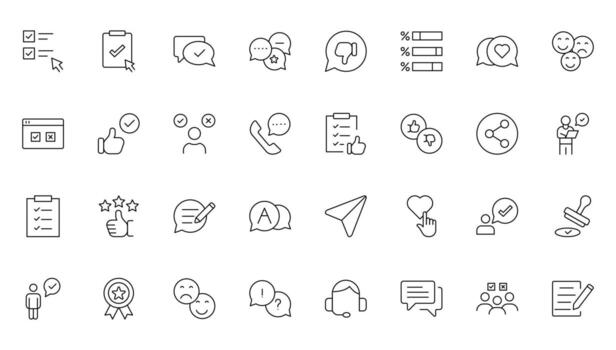 Customer feedback, testimonial, thin line icons. For website marketing design, logo, app, template, ui, etc. vector