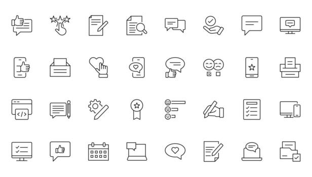 Survey feedback, customer feedback line icons. For website marketing design, logo, app, template, ui, etc. vector