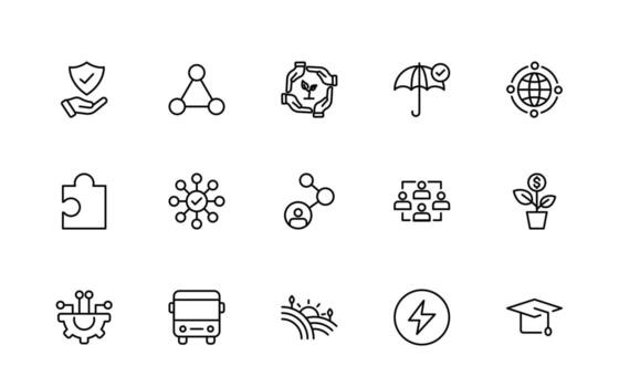 conjunto de línea público servicios iconos minimalista línea web icono colocar. línea íconos relacionado a público utilidades. gas, electricidad, agua, calefacción. vector