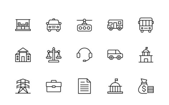 conjunto de línea público servicios iconos mínimo línea web icono colocar. línea íconos relacionado a público utilidades. gas, agua, calefacción, electricidad. vector