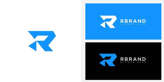 Modern Geometric R Initial Business Identity Template vector