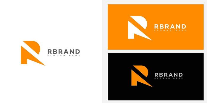 Minimalist R Initial Business Branding Design vector