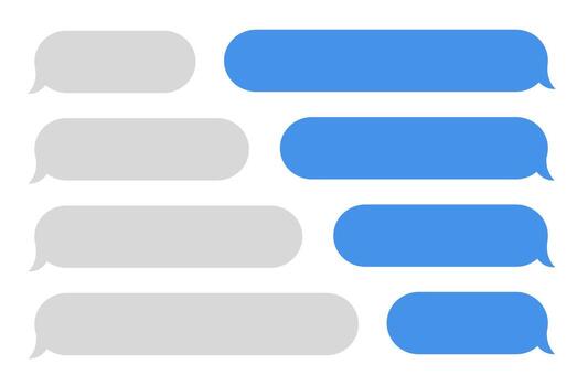 Texting Blank Messages Blue Grey different sizes vector