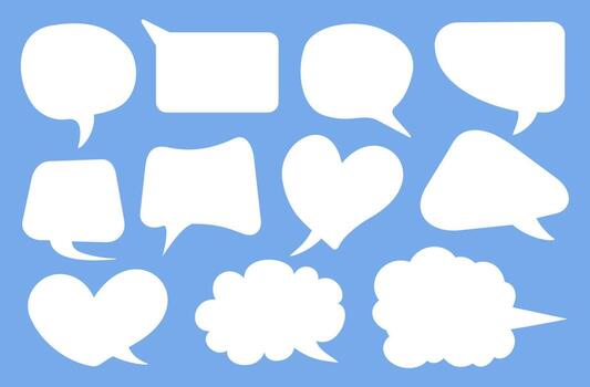 Text Bubble Speech Bubbles Heart Variations vector