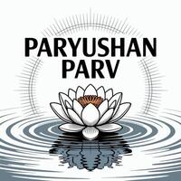Paryushan parv celebracion con sagrado loto diseño vector