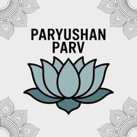 Paryushan parv celebracion con sagrado loto vector