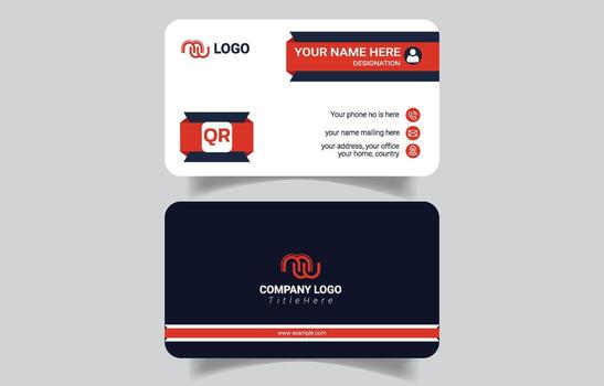 Business card with QR code and logo vector