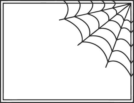 Spiderweb frame with a spiderweb in the corner, perfect for halloween designs, invitations, or spooky themed projects vector