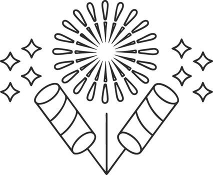 un encantador petardo monitor con espumoso estalla, Perfecto para agregando un festivo toque a tu celebración diseños y fiesta saludos vector