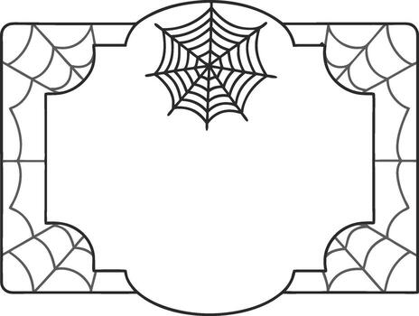 Halloween frame with spider web for invitations, cards, banners, labels, and signs with a spooky and scary theme for parties vector