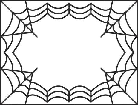 Halloween spider web frame for spooky invitations, cards, banners, labels, and signs with a scary theme for parties and events vector