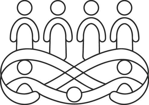 Teamwork and collaboration concept, group of people around a table, symbolizing unity, support, and effective communication in business vector