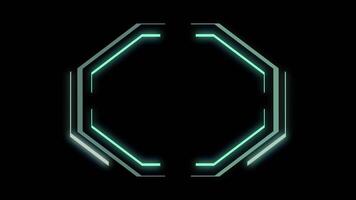 HUD frame cyberpunk futuristic digital display sci-fi interface design of glowing neon, perfect for VJ, and technology projects. video