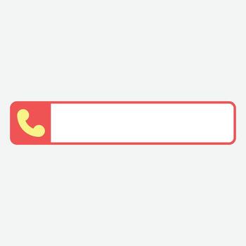 A phone icon with a red label on a white background vector