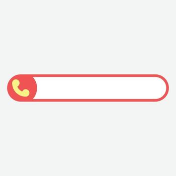 A call button with a red phone on it vector