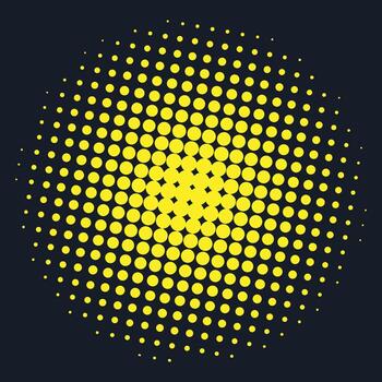 Halftone dot pattern on black background vector