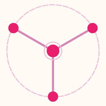 A circle with four dots in it vector